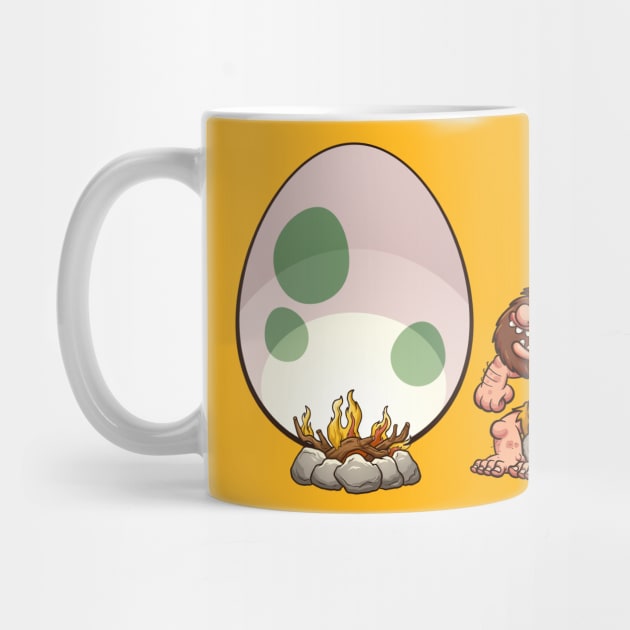 caveman hungry egg by Mako Design 